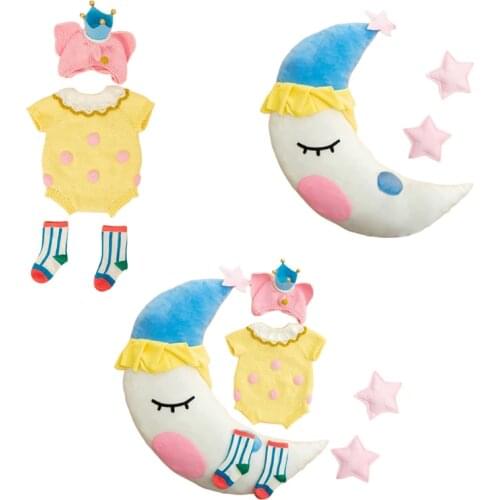 3/6 Pcs Baby Cotton Hat Romper Socks Set Outfits Infants Photo Shooting Clothing Newborn Photography Props J60B