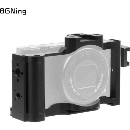 BGNing CNC Aluminum DSLR Camera Form-fitting Cage for Sony ZV1 Rig Vlog with Arri Cold Shoe Mount 1/4" 3/8" Inch Screw Holes