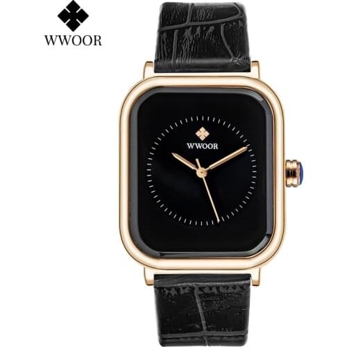 WWOOR Rectangle Wrist Watches Womens Fashion Ladies Watch Purple Top Brand Luxury Quartz Waterproof Female zegarek damski 8873