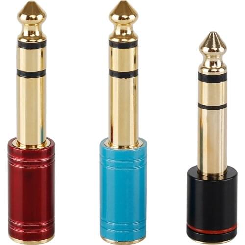 For 1/4 inch to 3.5mm and 6.5mm plugs, male to 6.35mm jack, female stereo microphone microphone headset adapter