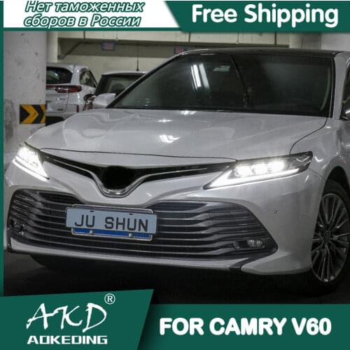 For Car TOYOTA Camry V60 Headlights 2018-2020 DRL Day Running Light LED Bi Xenon Bulb Fog Lights Car Accessory Camry Head Lamp