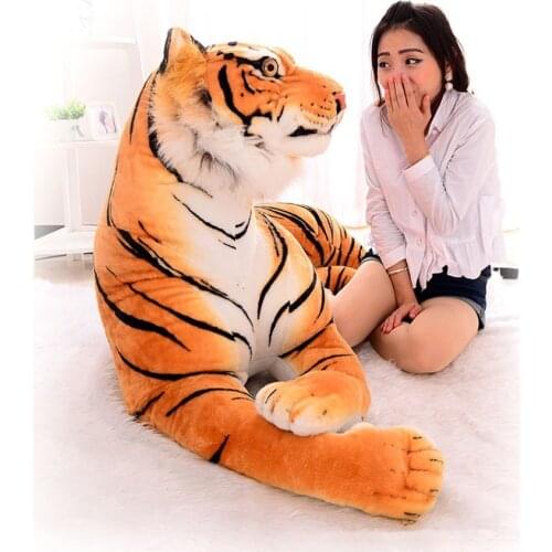[Funny] 230cm Super big king of forest simulation large tiger Stuffed Plush toy doll model sofa car Animal Cushion Hold pillow