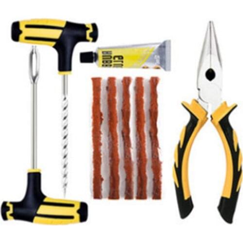 Car Tire Repair Tool Tire Repair Kit Studding Tool Set Auto Bicycle Tire Repair Puncture Plug Garage Auto Accessories