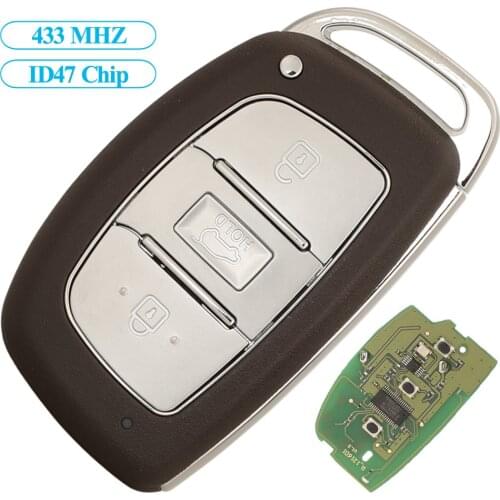 Jingyuqin Remote Car Key Fob Control ID47 Chip 433MHZ For Hyundai Tucson 2019 95440-D7000 3 Buttons Replacement