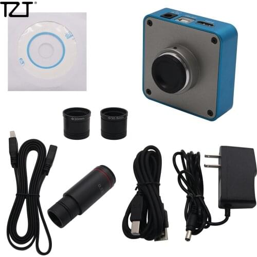 TZT 34MP Industrial Microscope Camera 0.5X C-mount Lens 2K/1080P 60FPS HDMI-Compatible 1080P for USB