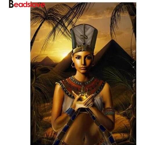 Egypt Woman D Full Square Drills Diamond Painting Cleopatra Diamond Mosaic picture of rhinestone round Diamond Embroidery