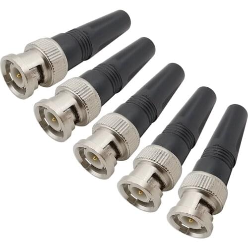 BNC Male Quick Fit No Solder RF Coaxial Adapter Surveillance BNC Plug Twist-on Coaxial RG59 Cable for CCTV Camera Video Audio
