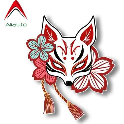 Aliauto Creative Car Stickers Japanese Fox Mask Waterproof Sunscreen Reflective Decal Auto Accessories Vinyl,13cm*11cm