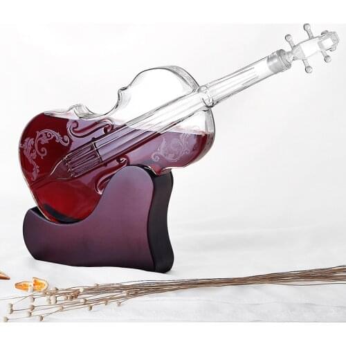 Creative Crafts Glass Wine Bottle Violin Shape Wine Separator Wine Set High Boron Glass Red Wine Decanter Home Decoration