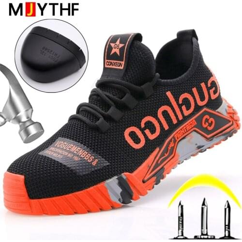 2021 New Work Sneakers Steel Toe Shoes Men Safety Shoes Puncture-Proof Work Shoes Boots Fashion Indestructible Footwear Security
