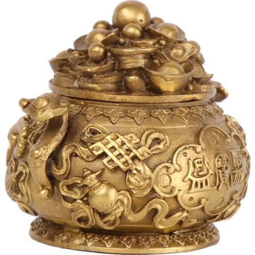 Brass Ruyi cornucopia ornaments home furnishing office ornaments fortune crafts bronze