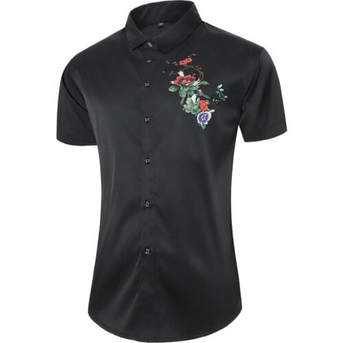 Fashion New Style Design Short Sleeve Casual Slim Fit Shirt Mens Print Beach Blouse Summer Clothing Tops Plus Asian Size S-5XL