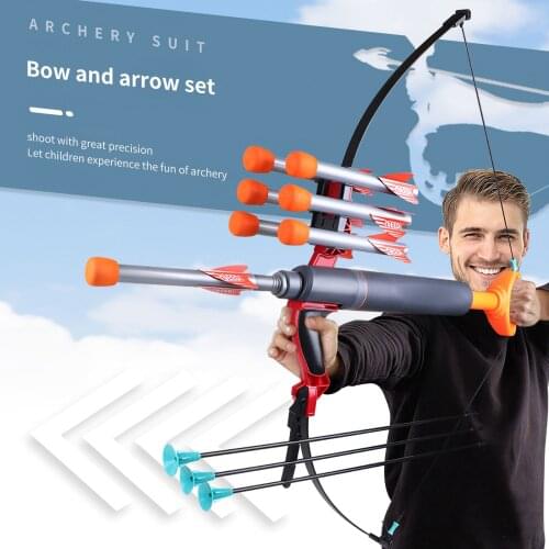 Foldable Bow Arrow Set Interesting Kids Archery Set Practical Arrow Shooting Toy Reusable 3pcs Arrows Archery Toy For Children