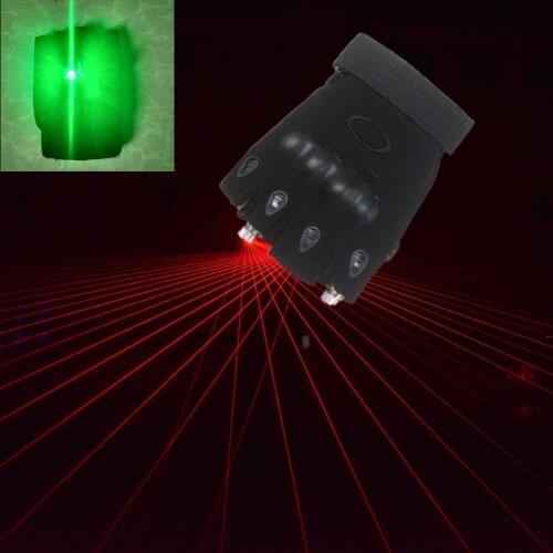 New Design 532nm Red Laser DJ Disco Gloves With Led Green Palm Light + 2 Lasers For Laser Man Show Party Dance Club