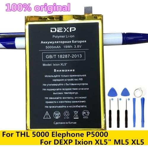 New Original 5000mAh Battery For THL 5000 THL5000 Elephone P5000 For DEXP Ixion XL5" ML5 XL5 Batteries + Tools