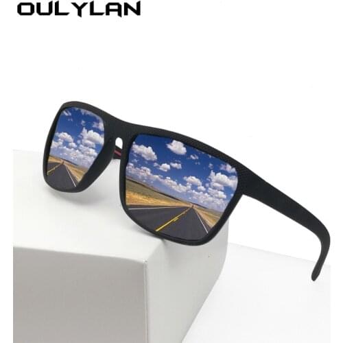 Oulylan Sports Style Polarized Sunglasses Men Classic Square Driving Sun Glasses Vintage Black Glasses Male Luxury Brand Eyewear