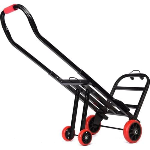 Portable Folding Collapsible Dolly, Grocery Shopping Cart, Heavy Duty Utility Wagon with 4 Rubber Wheels