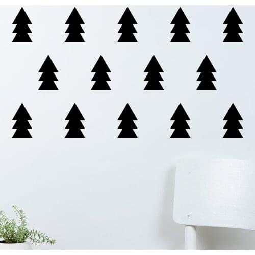 Christmas Pine Tree Decoration Wall Decal 28 pcs/ set DIY Home Decoration Art Mural Kids Nursery Bedroom Vinyl Tree YO-62