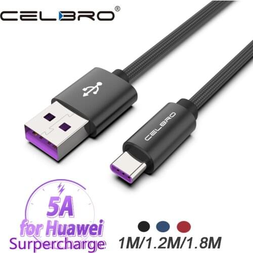 Mobile Phone Charger Cable Cabel Super Charge 5A For Huawei P40 P30 Pro Mate XS 20 Lite Samsung Usb Type C Fast Charge Data Cord