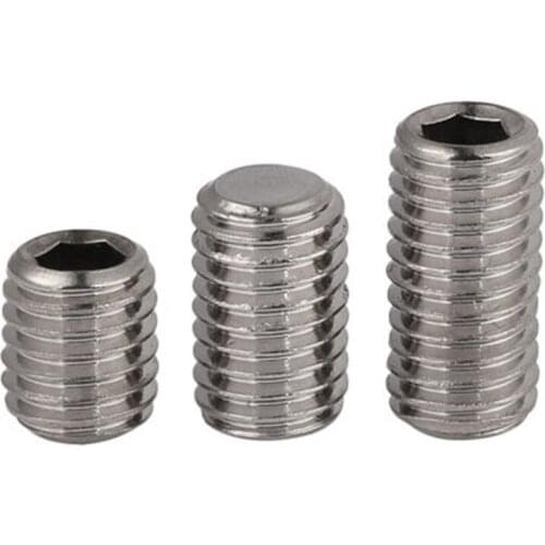 20pcs M6 Flat end set screw Hex headless screws Stainless steel Machine meter bolt top wire 4mm-25mm length