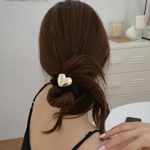 CYGJFC Woman Gold Silver Scrunchies Women Hair Acessories Metal Hair Ties Lady Rubber Band Elastic Hairband Ponytail Holders