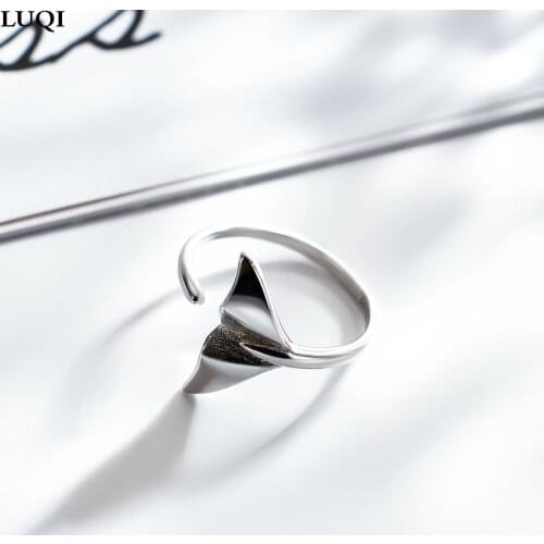 Womens Fashion Simple S925 Silver Mermaid Tail Open Rings 001