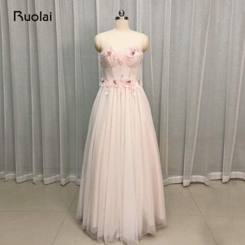 Elegant Evening Dress 2019 Sweetheart 3d Flower Prom Dress Long Beaded Evening Gown for Women Tulle Vestido de Fiesta SN19