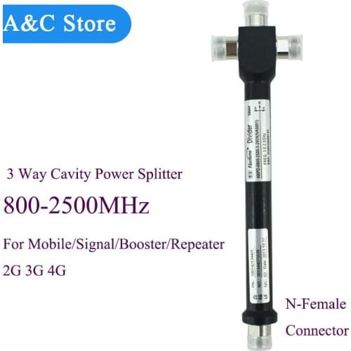 800-2500MHz 3 way cavity power splitter power divider for 2G 3G 4G GSM CDMA 3G booster Wifi repeater N-Female
