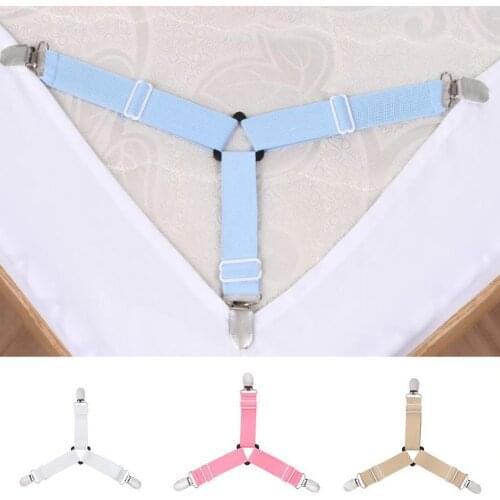4 Pcs Bed Suspender Straps Mattress Fastener Holder 6 Color Triangular Grippers Sheet Clips TUE88