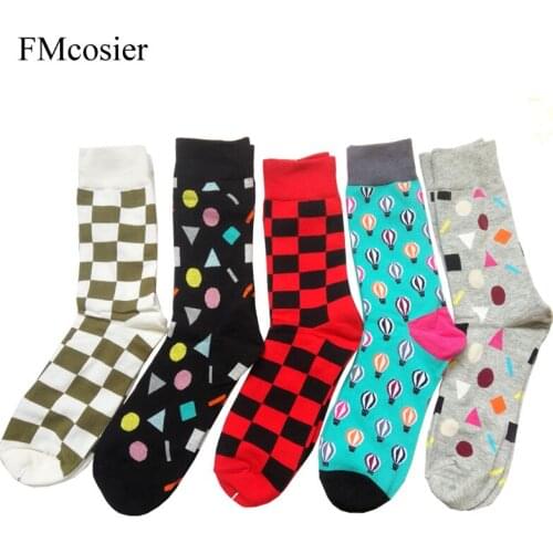 5 Pairs 2020 Fashion Happy Ladies Cotton Funny Socks Skarpetki for Woman Socken Plaid Sheer Novelty Dames Sokken Socs