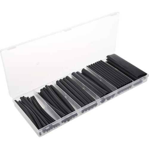 53Pcs Heat Shrink Black Adhesive Glue Lined Tubing Tube Wire Wrap 3:1 Heatshrink
