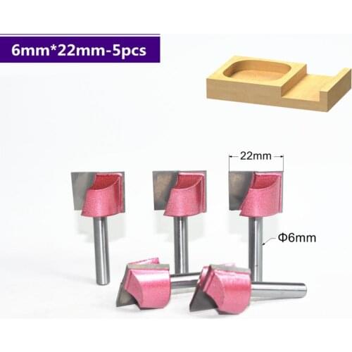 6mm*22mm,5pcs,Free shipping CNC Engraving Woodworking Milling Cutter,Tungsten Solid carbide End Mill,Cleaning Bottom Router Bit