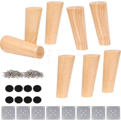 8pcs 15cm Height Wood Oblique Tapered Furniture Feets Tea Table Legs