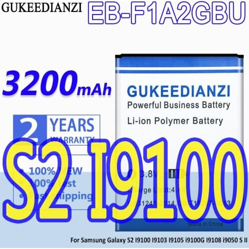 GUKEEDIANZI Battery 3200mAh For Samsung Galaxy S2 I9100 I9103 I9105 i9100G I9108 i9050 S II EB F1A2GBU
