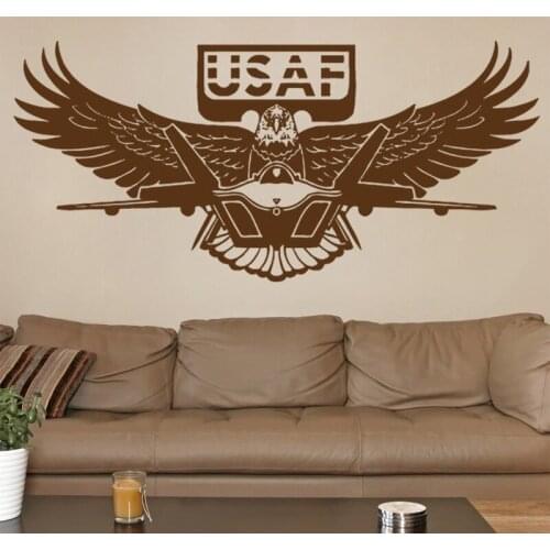 US Army Eagle Gun Weapon Removable Wall Stickers for Living Room Boys Wall Decals Bedroom Wallpaper Art Decor Murals L82
