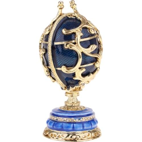 Egg Shape Metal Trinket Boxes Home Collection Wedding Decoration Ornament