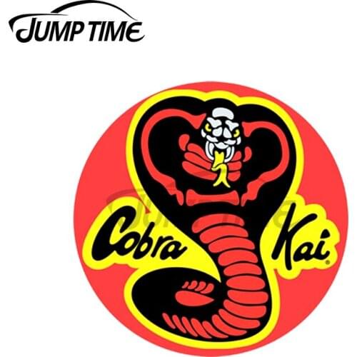 JumpTime 13 x13cm For Cobra Kai Trending Retro Design Vinyl Car Stickers Surfboard Decoration Windows Bumper Trunk VAN SUV Decal