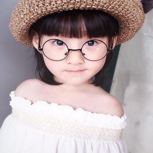 Cool Retro Black Blue Round Kids Sunglasses Brand little girl/boy Baby Child Glasses goggles oculos UV400 Small face