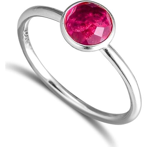 CKK 925 Sterling Silver July Droplet Ruby Rings For Women Original Fashion European Style DIY Jewelry