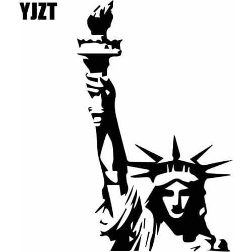YJZT 10.3CM*16.5CM Beautiful Statue Of Liberty Elegant Car Sticker Holy Vinyl Decal Coolest Black/Silver C27-0185