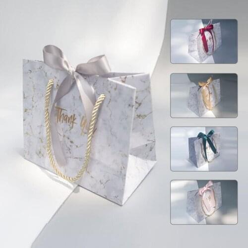 5pcs Creative Marble European Style Gift Bag Wedding Gift Box Gives Bride Wedding Favors and Gift Candy Bags for Guests