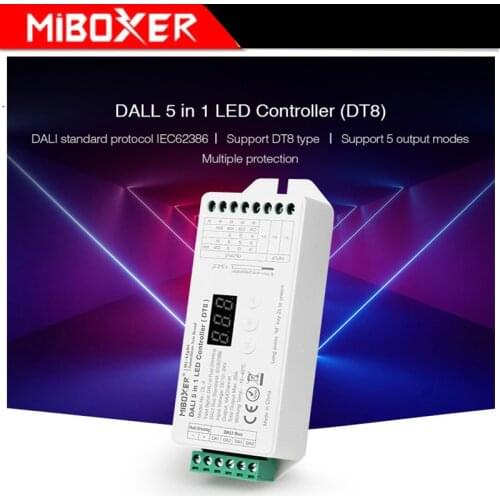 Miboxer New DALI 5 in 1 LED Controller DT8 DL-X single color/CCT/RGB/RGBW/RGB+CCT smart led dimmer