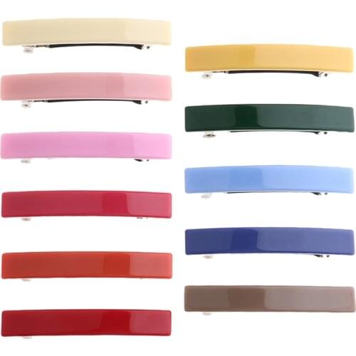 Mi Dairy Brand 5mm new Sweet and lovely lady candy colors spring ponytail clips rectangle hair accessories