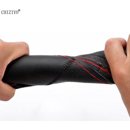 38cm Genuine Leather Car Steering Wheel Cover Soft Braid Non-slip Breathable Car Interior Accessorie For Polo Sylphy RAV4 Carola