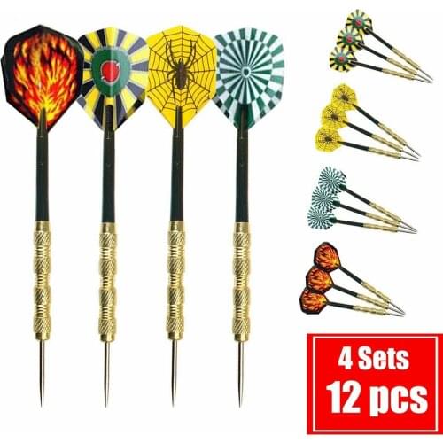12pcs 14g Steel Tip Darts Set 4 Type Professional 15.2cm Stainless With Brass Shafts Darts Party Entertainment Hobby Toy