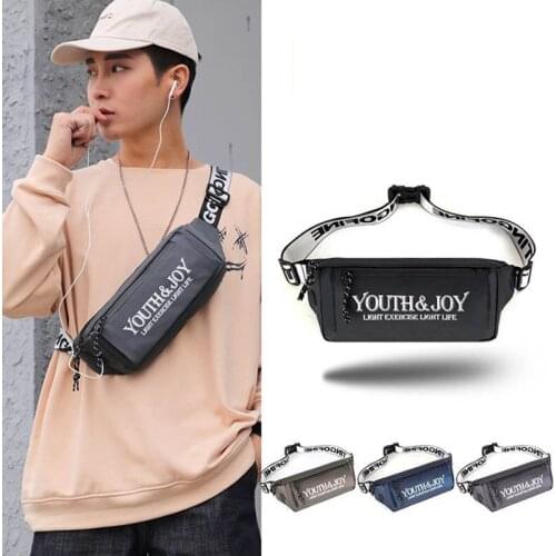 Running Chest Bags Unisex Trend Waist Bag Outdoors Crossbody Bag Boy Hip Waist Pack Cycling Chest Pouch Nylon Men Belt Purse