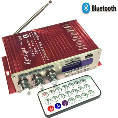 Kentiger HY-502S DC 12V Mini Bluetooth Amplifiers Headphone Amp SD/USB Play FM Radio With Remote Control For Home/Car Dac