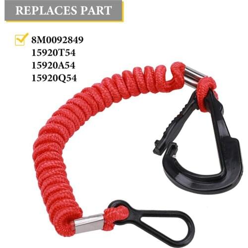 Outboard Replacements Emergency Stop Switch Safety Lanyard Cord for Mercruiser Boat Engines 8M0092849 15920T54 15920A54 15920Q54
