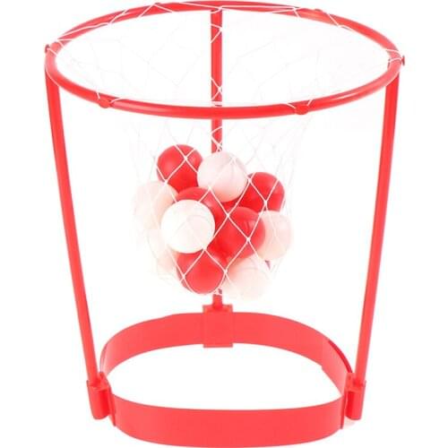 Head Hoop Basketball Toy Adjustable Basket Net Ball for Kids Adults Party Game Activity Red Sports Toy Game