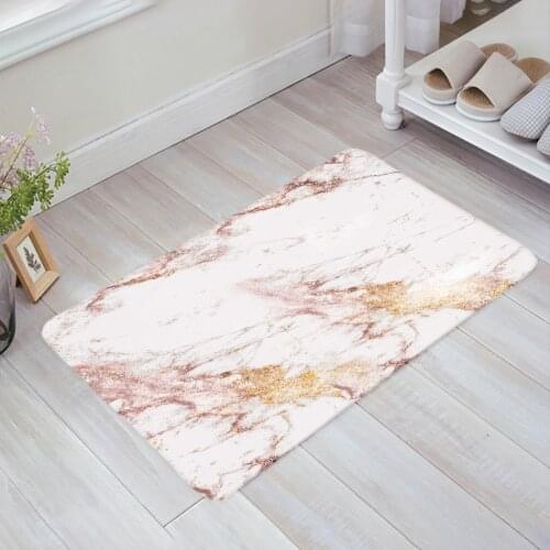 Rose Gold Flash Marble Trend Doormat Non-slip Rug Soft Bath Mats Bathroom Supplies Carpet Living Room